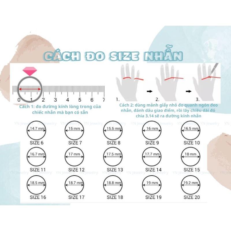 Nhẫn bạc 3 kim tiền đính đá YN JEWELRY