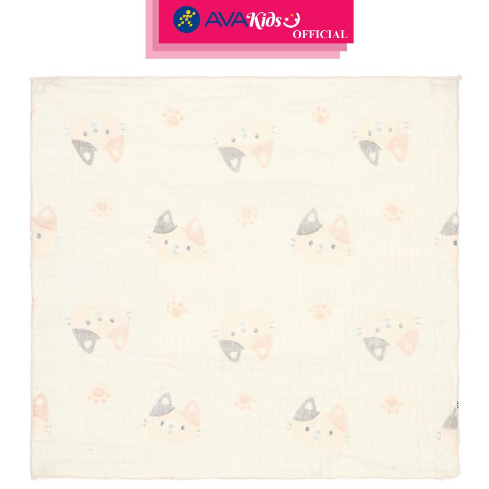 Set 5 cái khăn sữa cotton Bessla 2 lớp 27x27 cm - Mèo hai màu - Hàng Chính Hãng