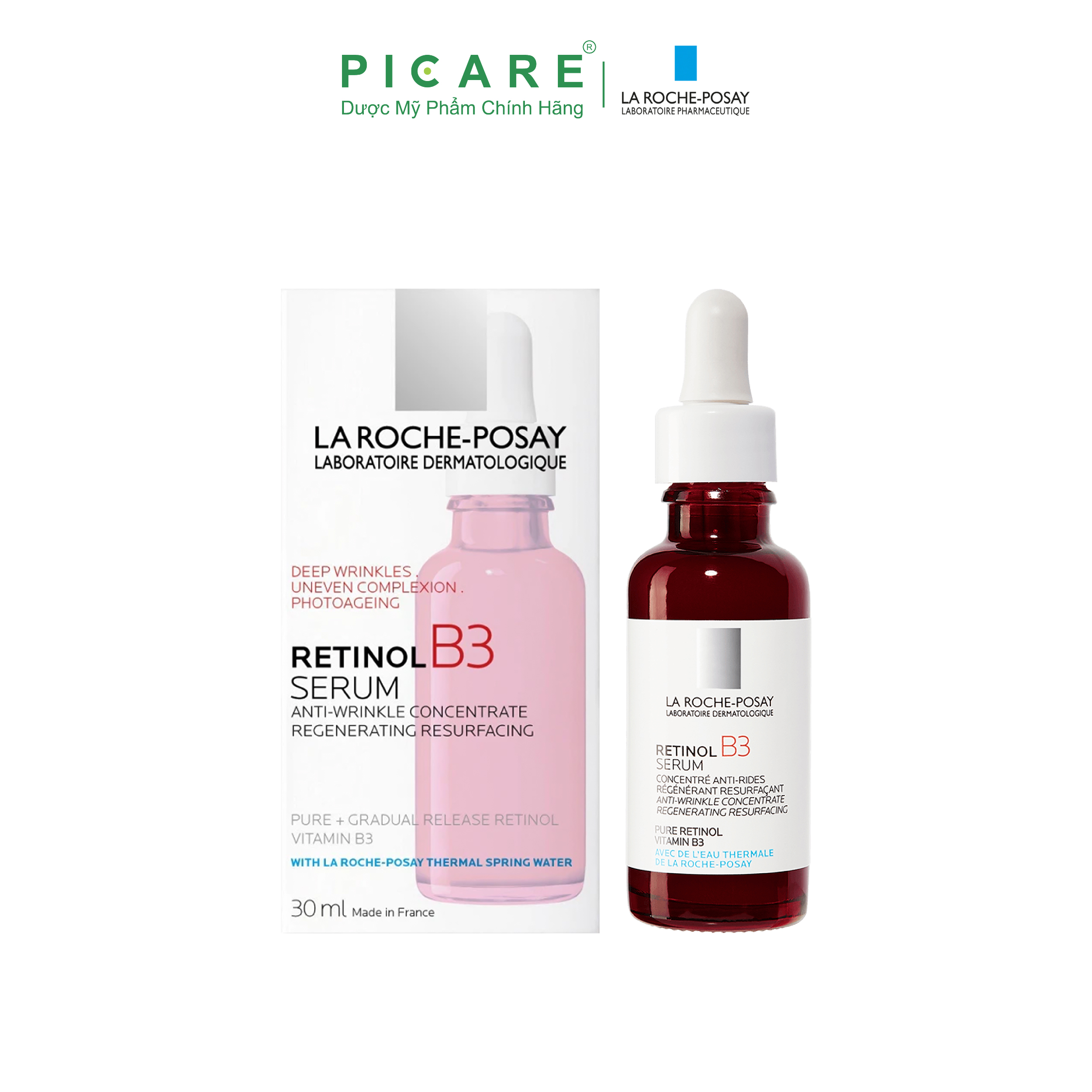 Tinh chất giúp tái tạo da, giảm thâm nám và nếp nhăn trên da, làm đều màu da La Roche Posay Retinol B3 Serum