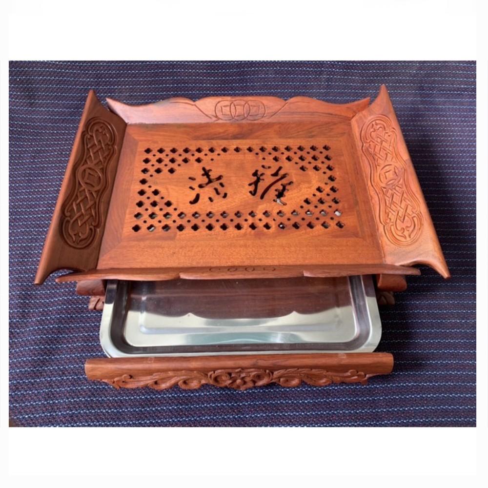 Khay trà thuyền,khay trà cổ điển gỗ hương