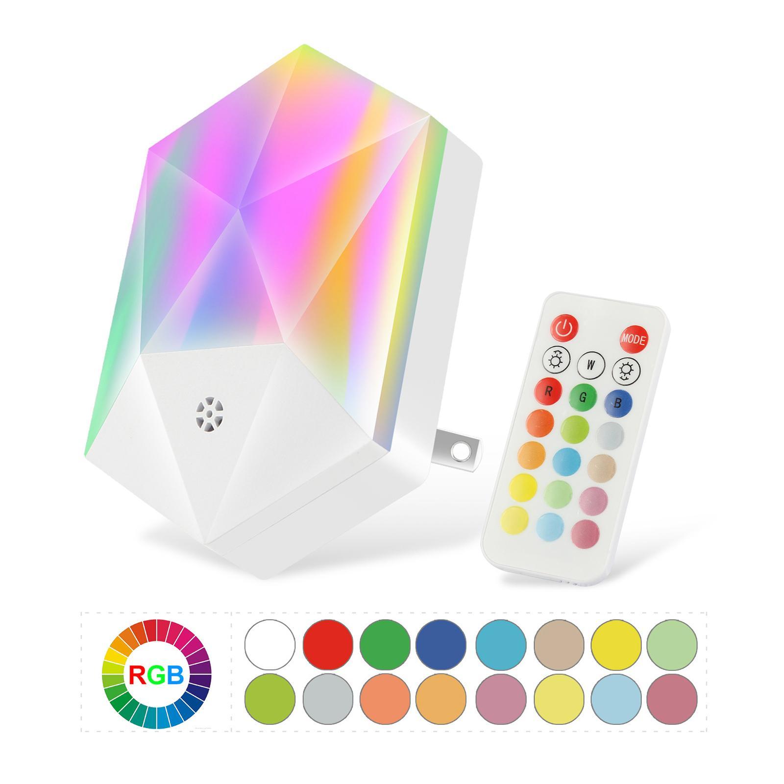 Colorful Plug in LED Night Light Remote Control Color Changing Dimmable