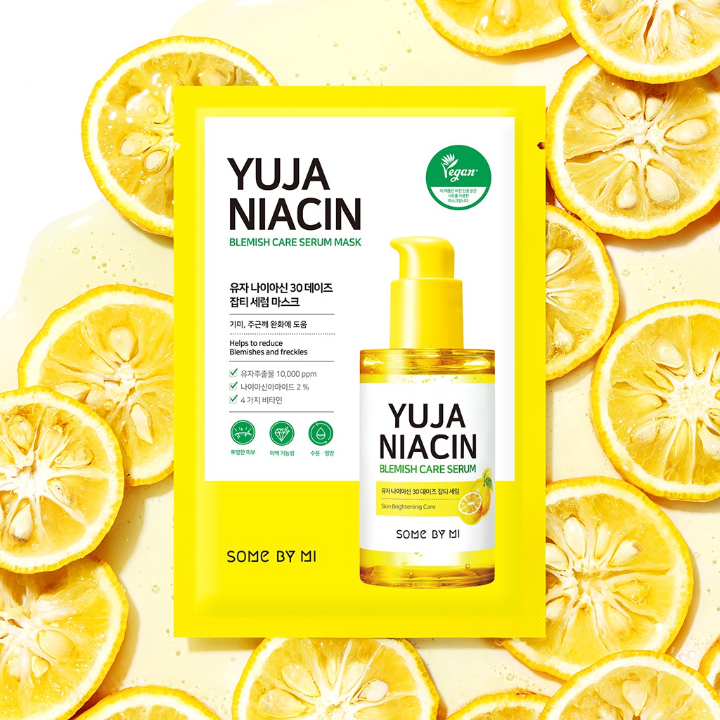 Combo 10 Mặt nạ dưỡng trắng sáng da Some By Mi Yuja Niacin 30 Blemish Care Serum Mask 25g