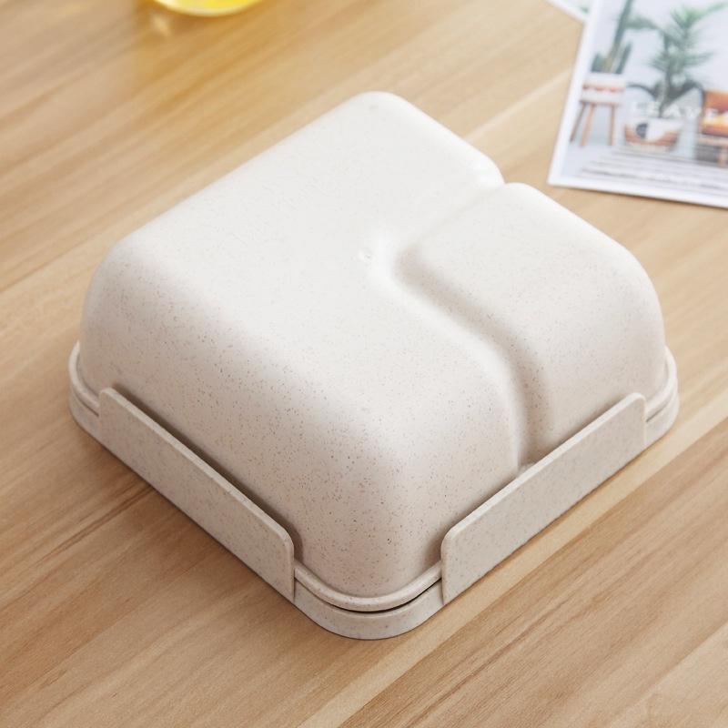HỘP CƠM LÚA MẠCH 2 NGĂN GIỮ NHIỆT 1100ML - HỘP CƠM VĂN PHÒNG KÈM ĐŨA THÌA NẮP RON CHỐNG TRÀN CỰC TIỆN LỢI