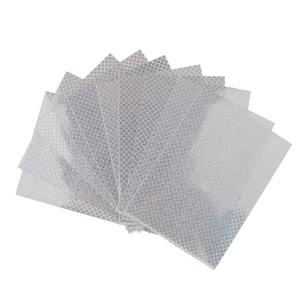 10pcs Holographic Adhesive Film Flash Fishing Lure Tape Lure Baits Scales Skin Stickers