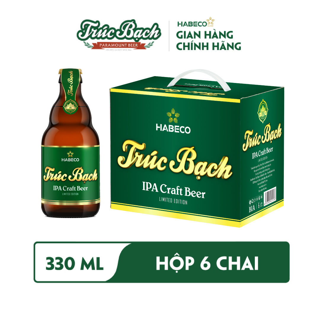 Bia Trúc Bạch IPA Craft - Hộp 6 chai 330ml