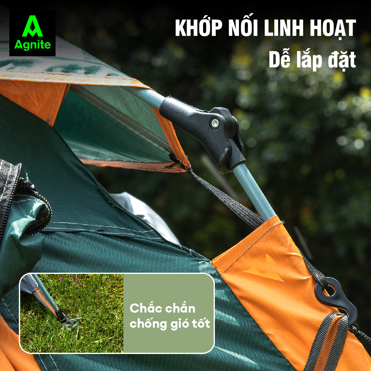 [Cao cấp] Lều cắm trại, picnic 4 cửa tự bung Agnite - dễ dựng - tiện lợi - thống thoáng - sức chứa lớn - VS4011/VS4012