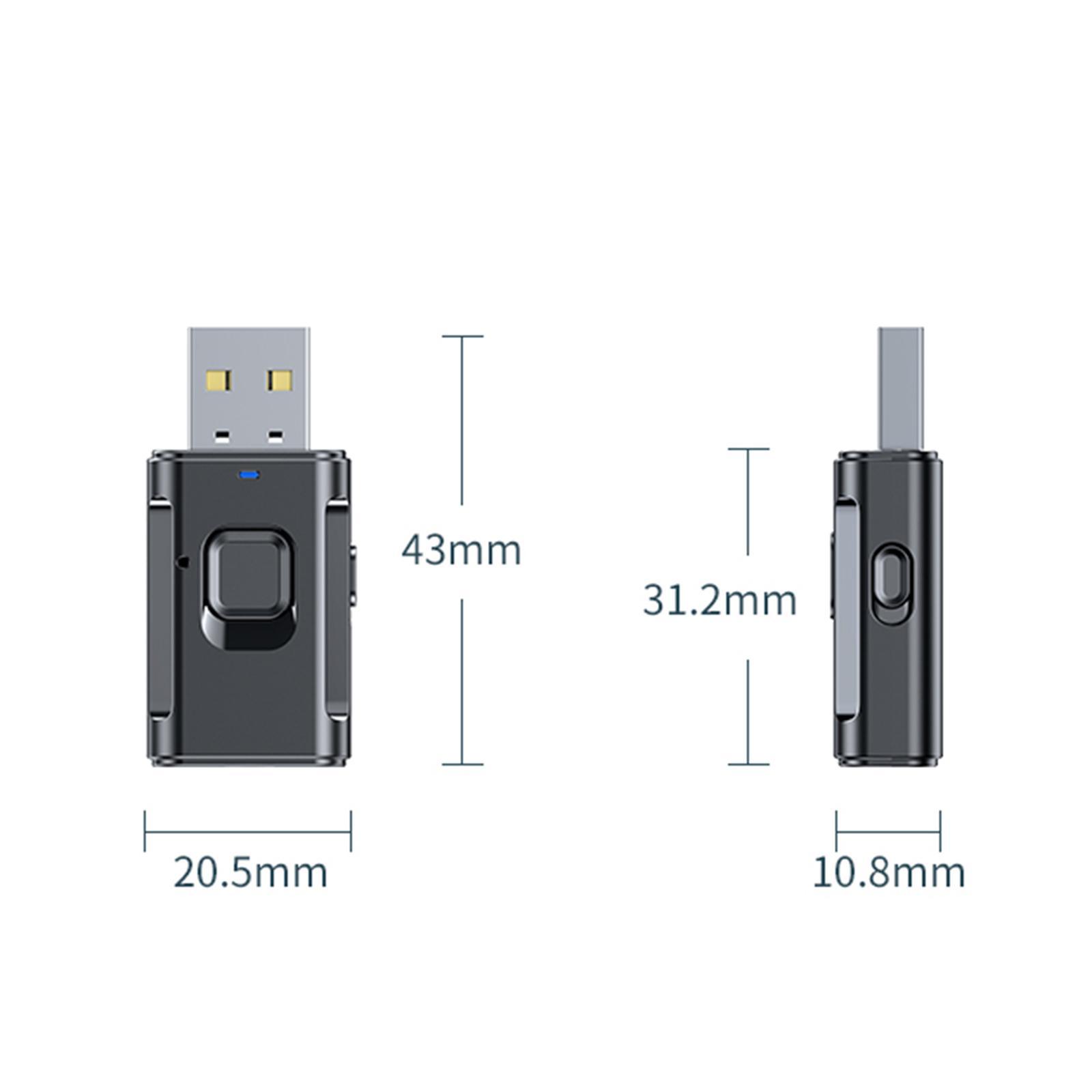 USB Bluetooth 5.0 Receiver 2 in1 Audio Receiver Adapter Low Latency USB Bluetooth Audio Adapter for PC TV Car Stereo