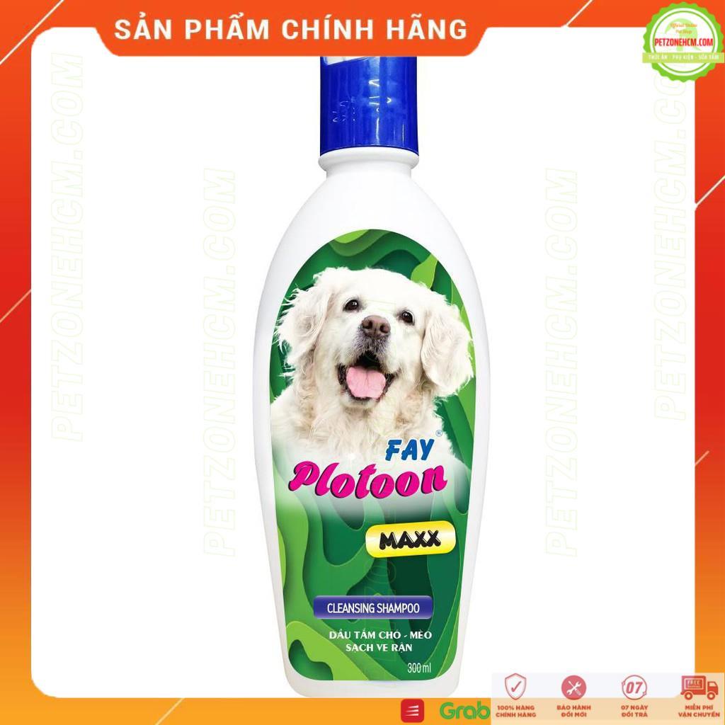 Sữa tắm cho chó Plotoon Maxx 300ml - Dầu tắm chuyên diệt ve - vệ sinh khử mùi - giảm rụng lông