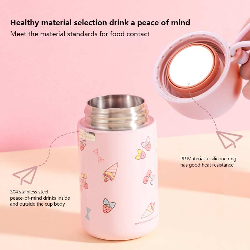 Đồng Hồ Nam Dây Thép Không Gỉ Hoạt Hình Bình Giữ Nhiệt Chân Không 280ML Dễ Thương Trà Cà Phê Sữa Trẻ Em Nước Di Động Cách Nhiệt Giữ Nhiệt