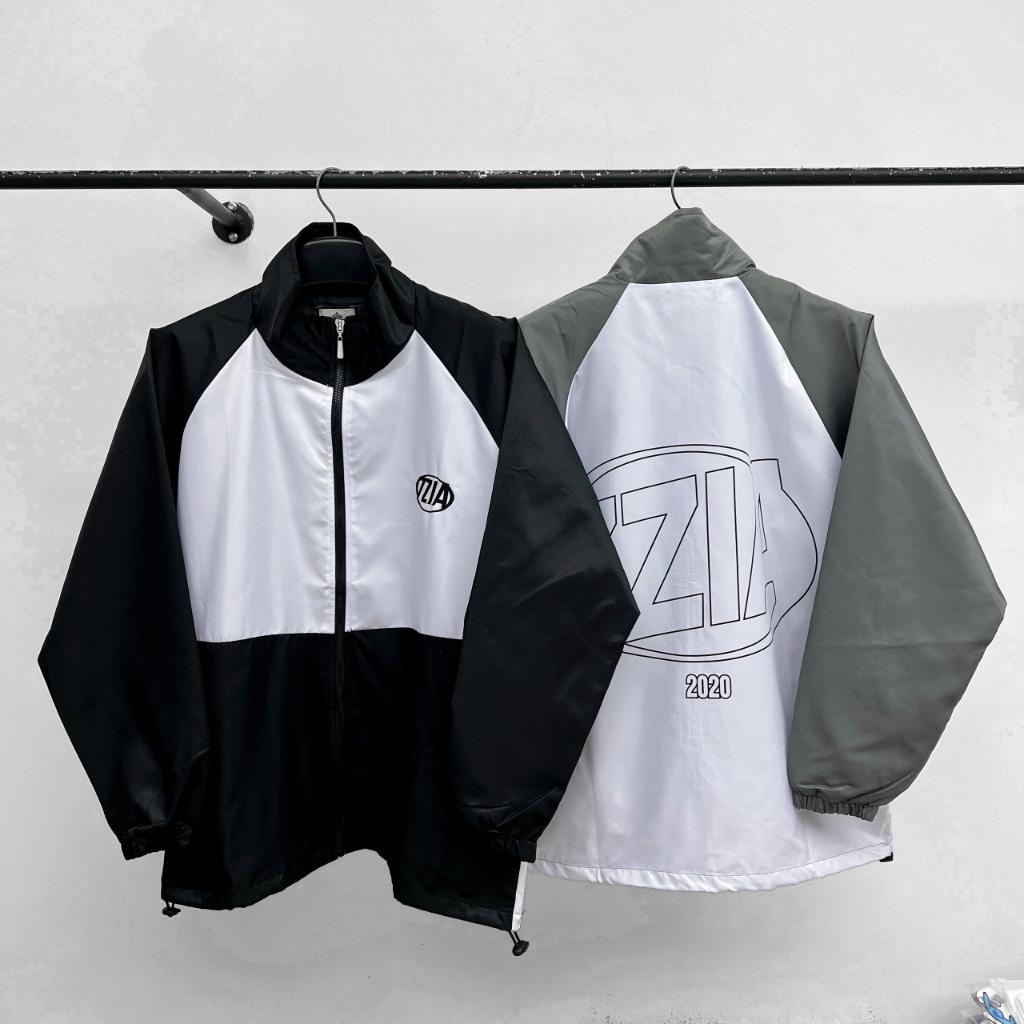 Áo khoác dù nam nữ 7zia , áo khoác gió local brand unisex , jacket form rộng size us cổ cao zip 2 lớp - Gin store