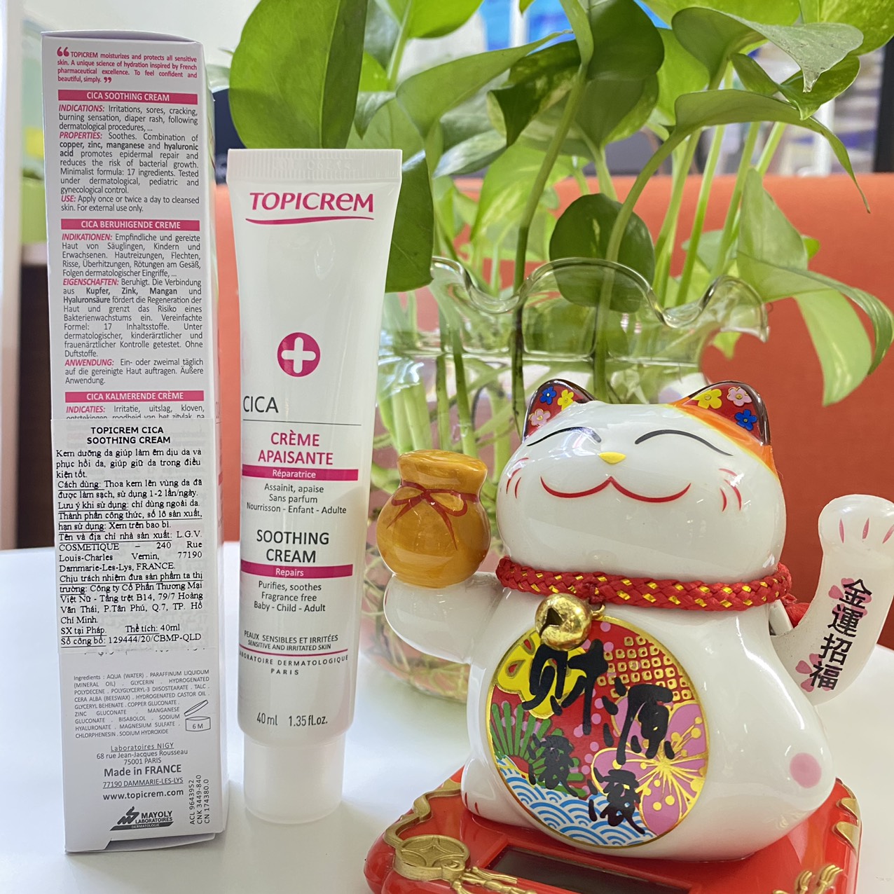 Kem hỗ trợ làm lành, mềm dịu da chống nhiễm khuẩn, phục hồi da tổn thương Topicrem CICA SOOTHING CREAM 40ml