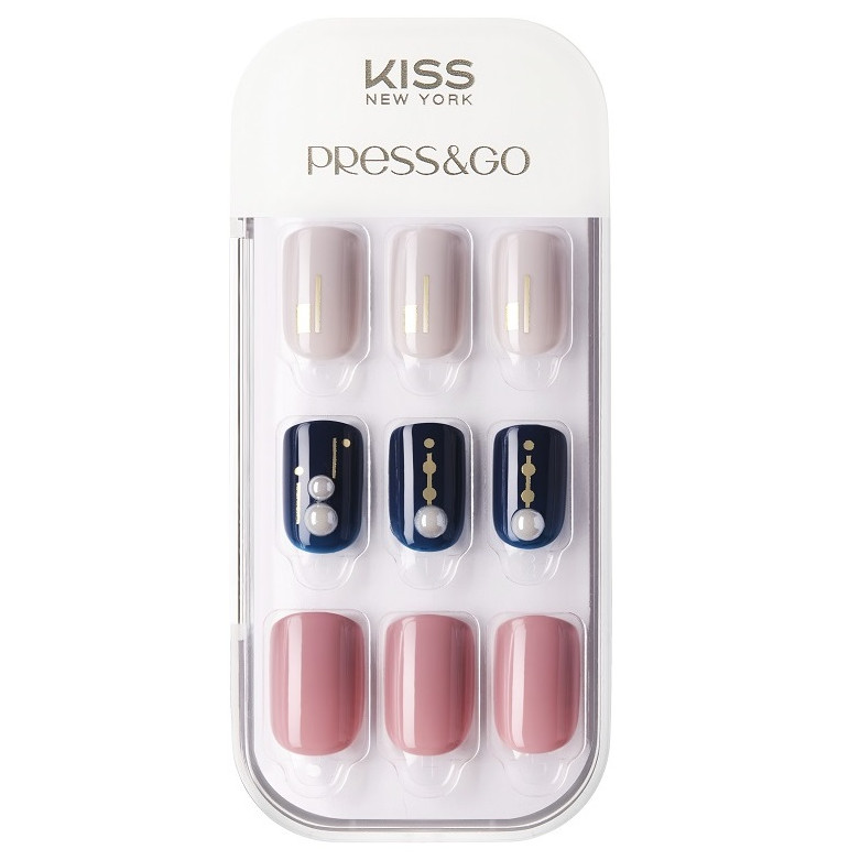 Bộ 30 Móng Tay Gel Tự Dán Press &amp; Go Kiss New York Nail Box - Sapphire Ring (KPNA25KA)