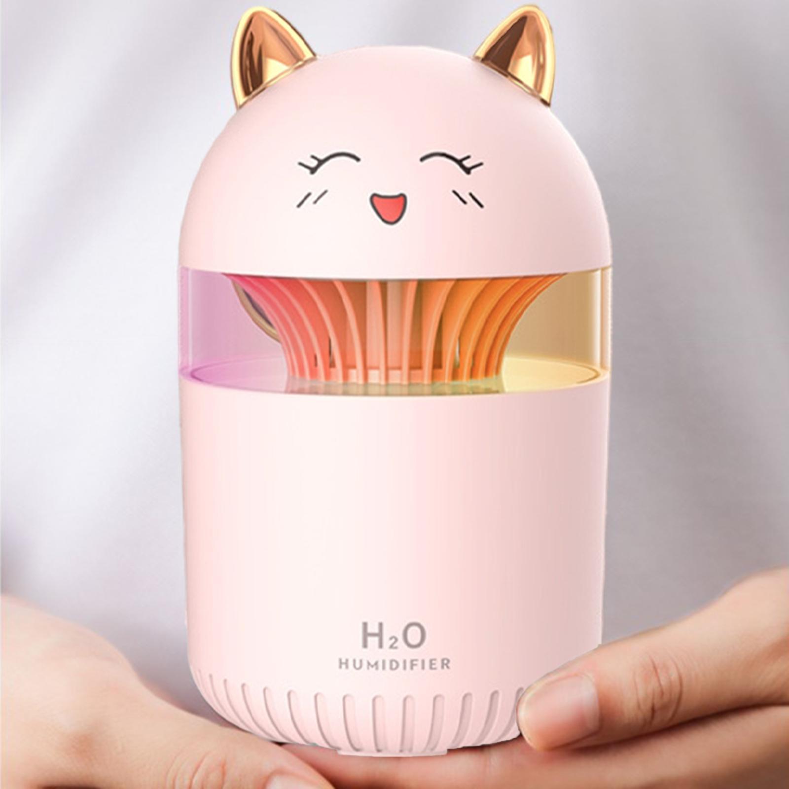 Lovely Cat Air Humidifier with Colorful Atmosphere Light Silent Portable Aromatherapy Diffuser for Car Bedroom SPA Travel Office