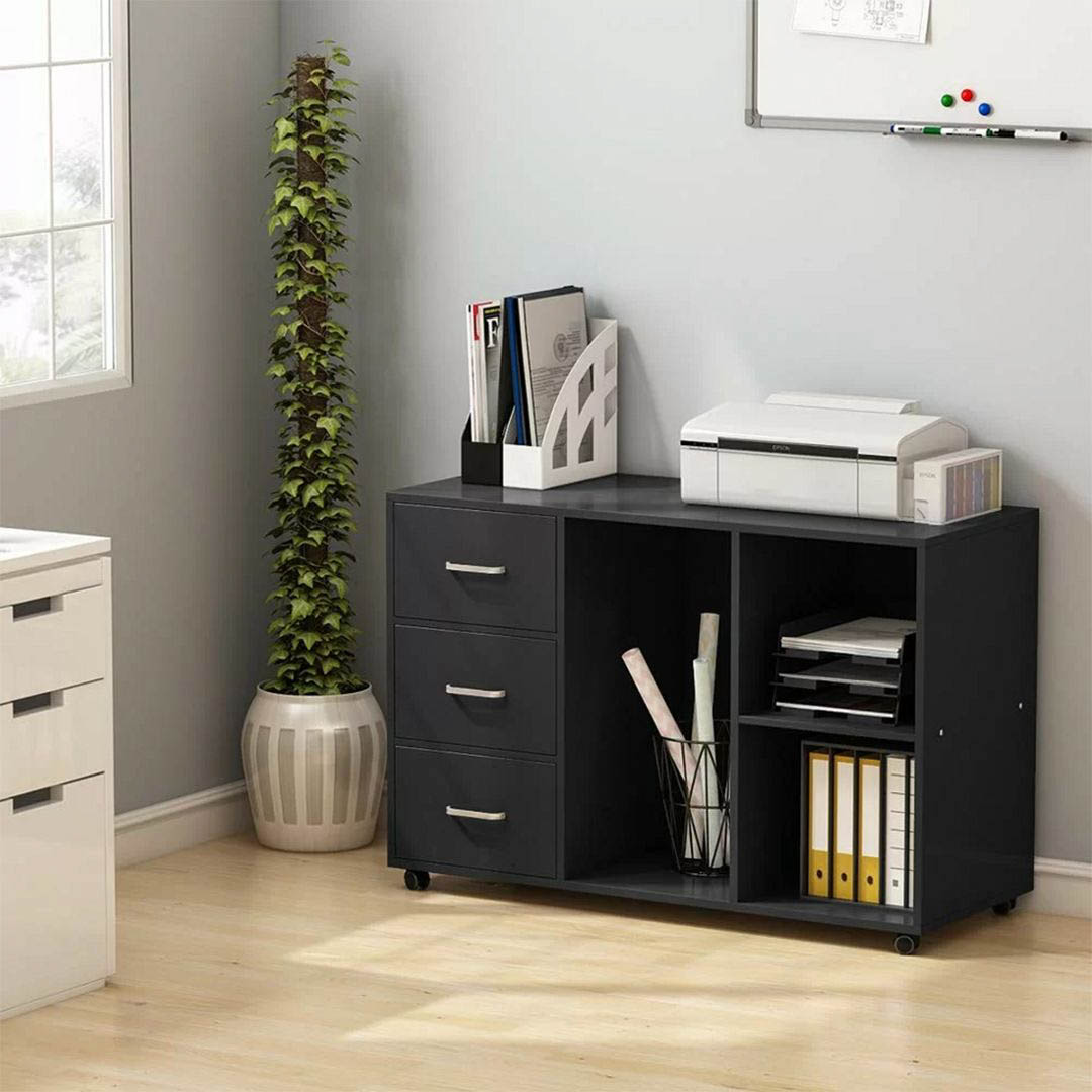 Kệ để máy in gỗ hiện đại SMLIFE Pixy | Gỗ MDF dày 17mm chống ẩm | D100xR40xC71cm