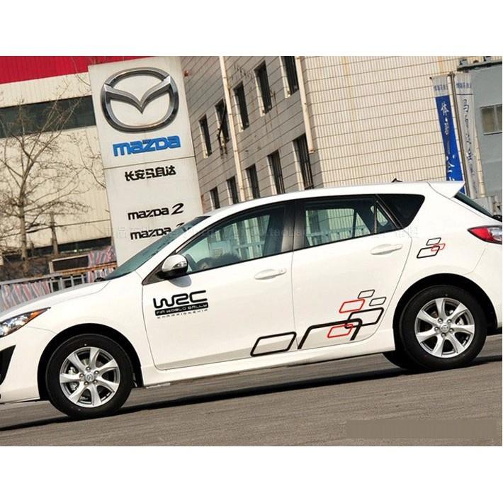 Bộ Tem Decal WRC ô Vuông Dán Sườn Xe ô Tô MS-101