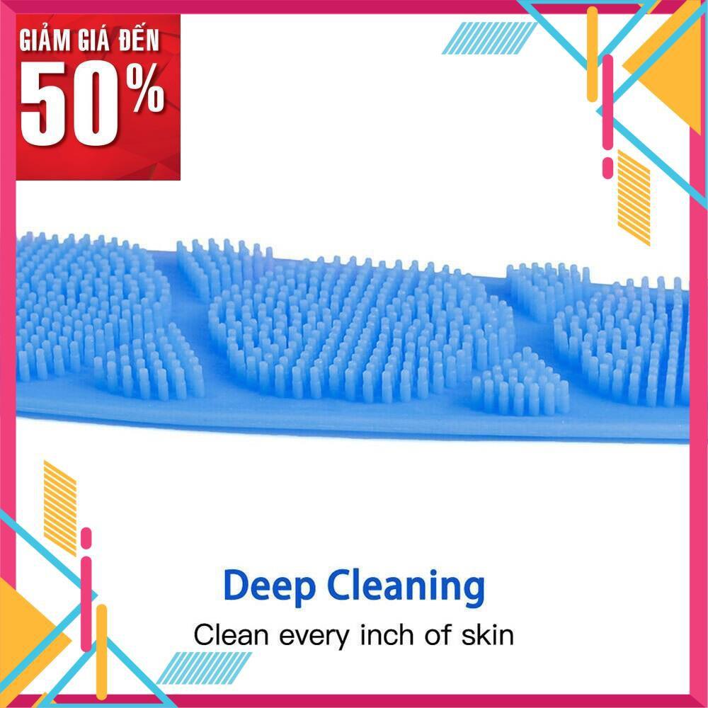 Dây đai chà lưng 2 mặt đa năng dụng cụ bằng silicon kỳ cọ massage tẩy da chết khi tắm