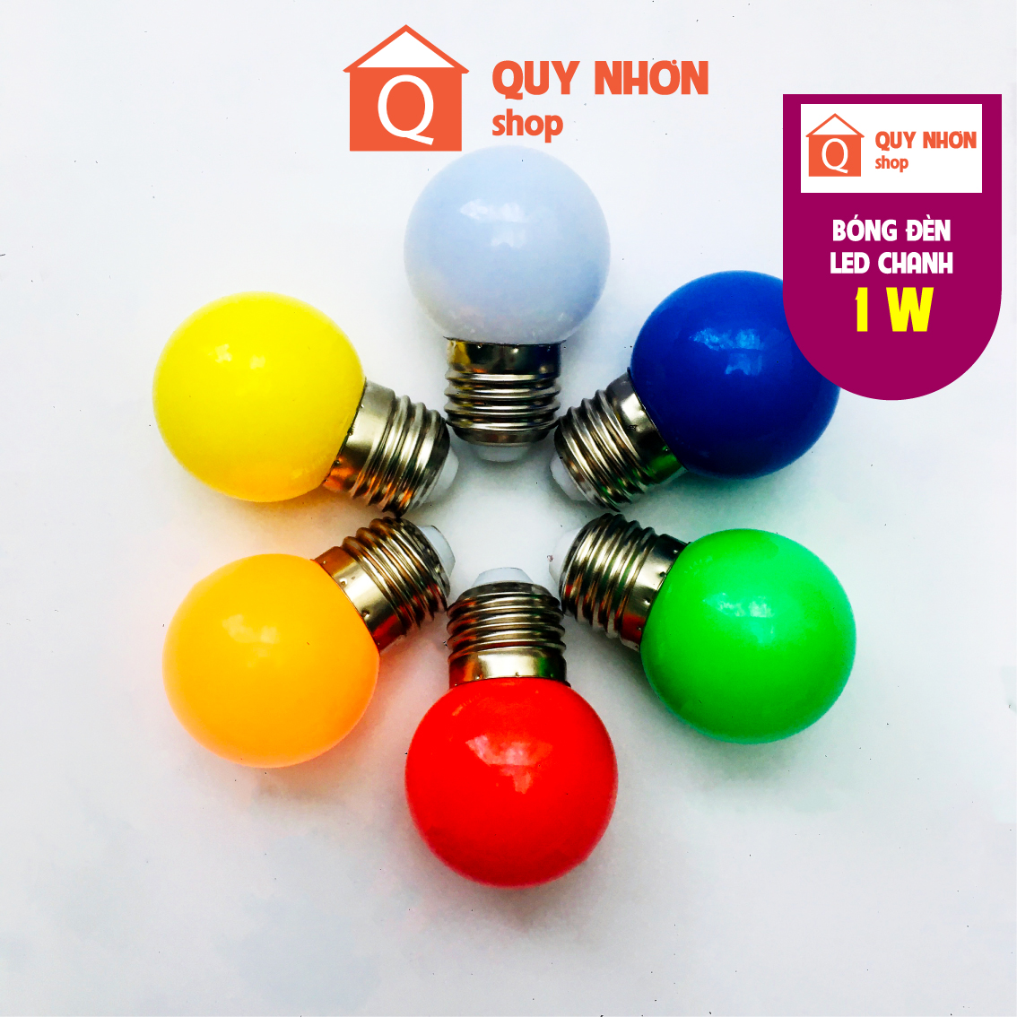 Bóng đèn led chanh 1w đủ màu led trang trí sân vườn hàng quán