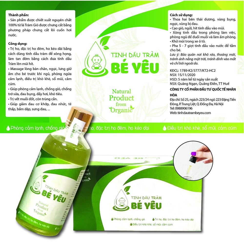 Tinh Dầu Tràm Bé Yêu 100ml BDcare - Thành Phần Thiên Nhiên Giúp Tăng Sức Khỏe Hô Hấp Tránh Muỗi Khử Mùi