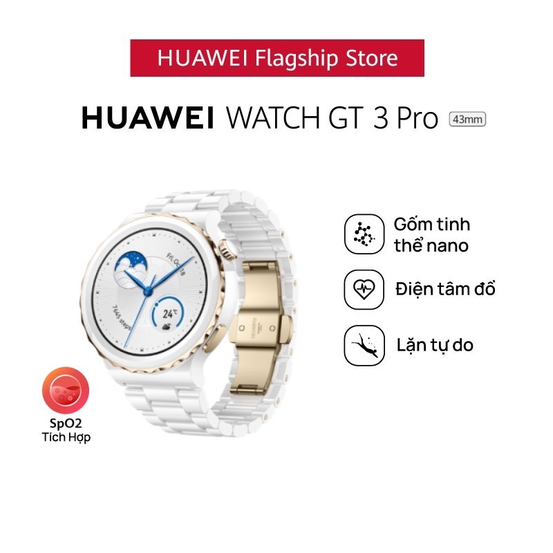 Đồng Hồ Thông Minh HUAWEI WATCH GT 3 Pro | Gốm tinh thể nano | Điện tâm đồ | Lặn tự do | Hàng Chính Hãng