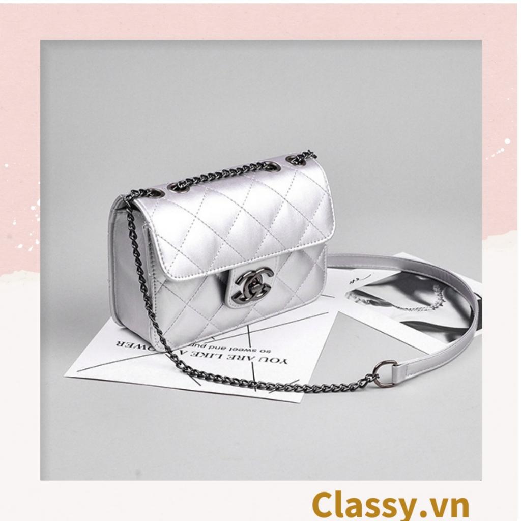 Túi đeo chéo Classy NỮ CLASSIC, HÌNH HỘP VUÔNG PHONG CÁCH HÀN SIÊU ĐẸP HOẠ TIẾT CHẦN Ô