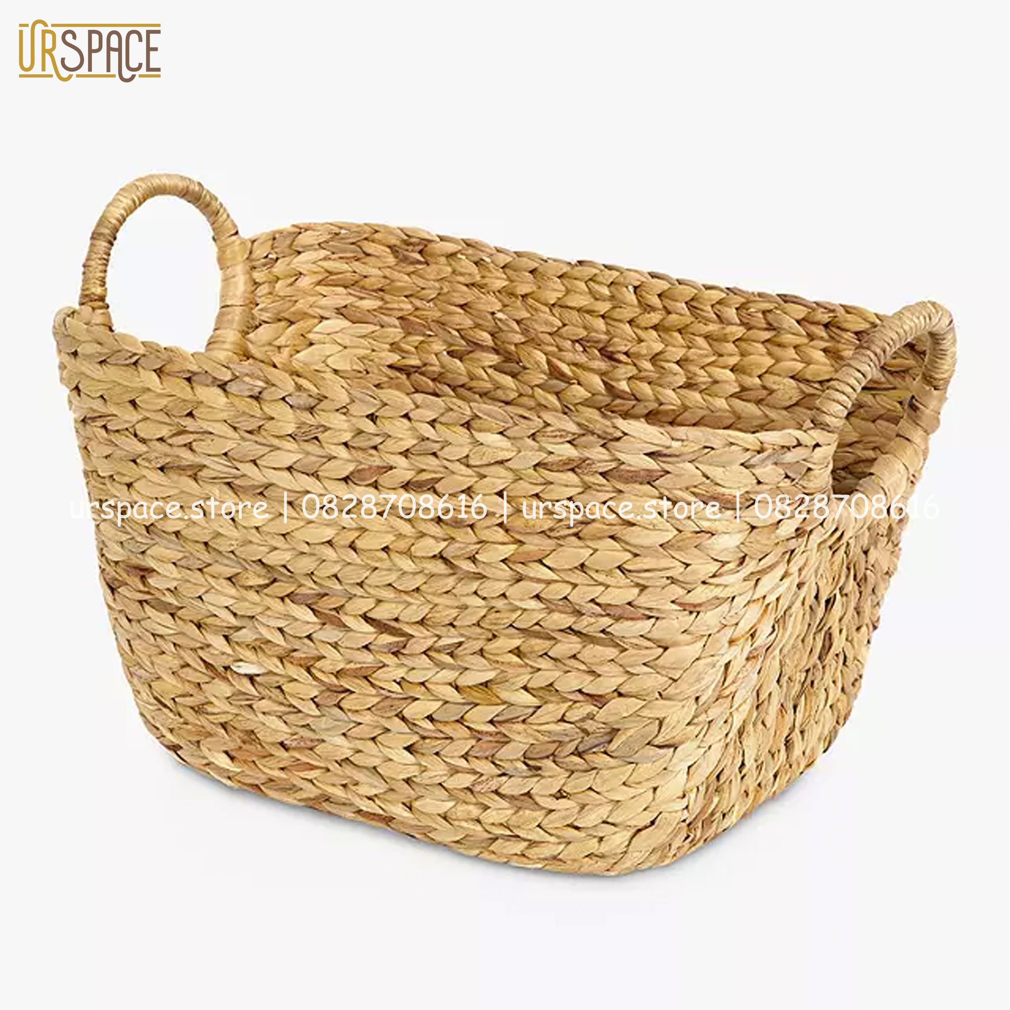 Giỏ lục bình hình thuyền đựng quần áo, sách báo, sắp xếp không gian/ Hand woven hyacinth boat basket with hand