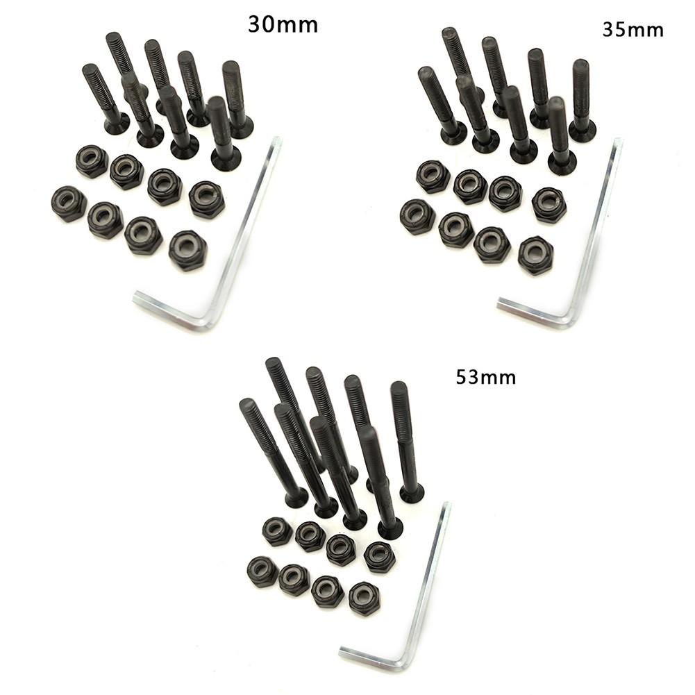 16 Chiếc M5 30/35/53Mm Ván Trượt Thay Thế Ốc Vít Hạt Teel Ốc Bu Lông Bốn Bánh Ván Trượt Longboard Phụ Kiện Color: 53mm