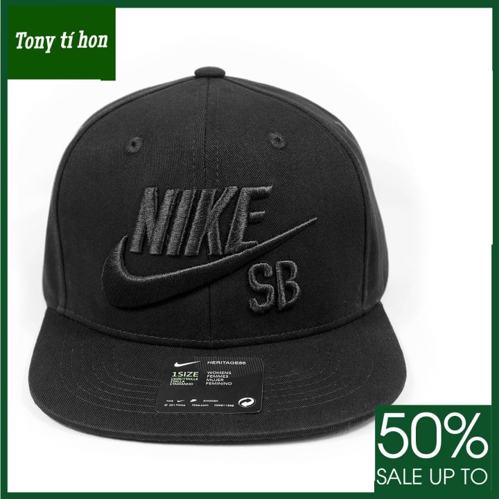 Tony tí hon - Mũ/nón kết lưỡi trai Snapback chữ thêu logo cá tính thời trang nam nữ cao cấp màu đen logo trắng/ logo đen