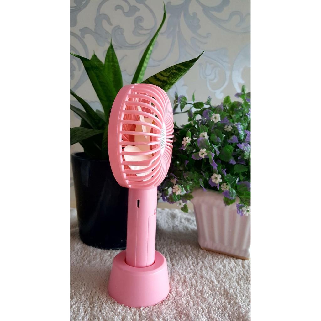 Quạt mini tích điện cầm tay có đế để bàn siêu hot