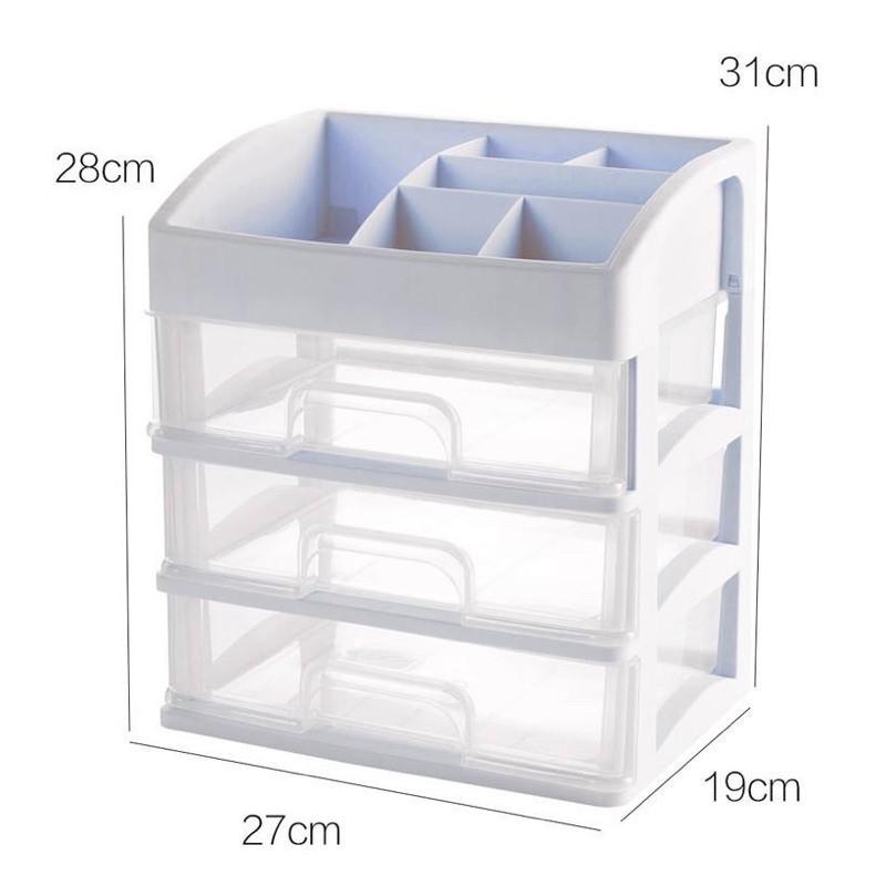 Kệ đựng mỹ phẩm nhựa 4 tầng cao cấp - có ngăn kéo