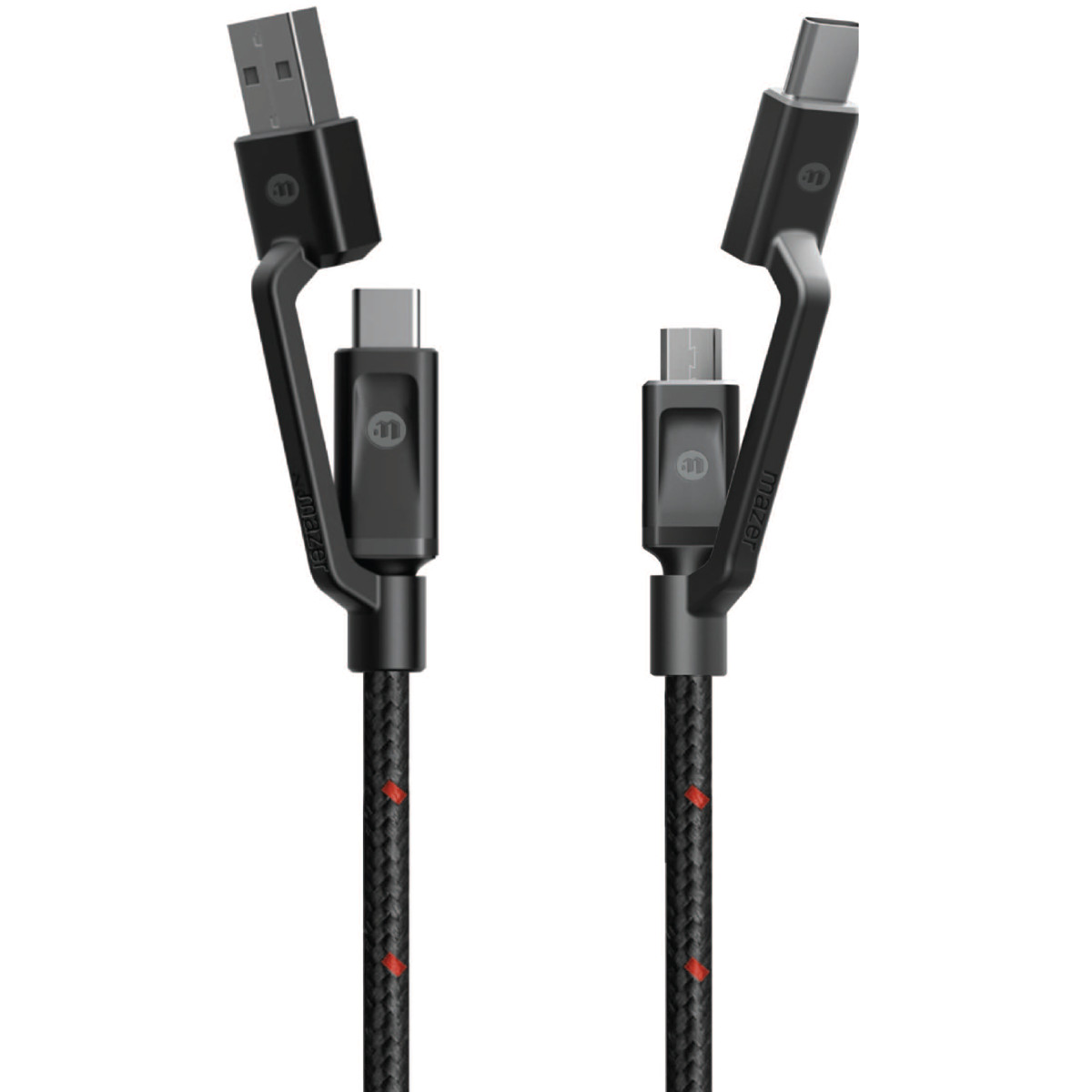 USB-A, C to Micro USB C Cable 18cm - hàng nhập khẩu