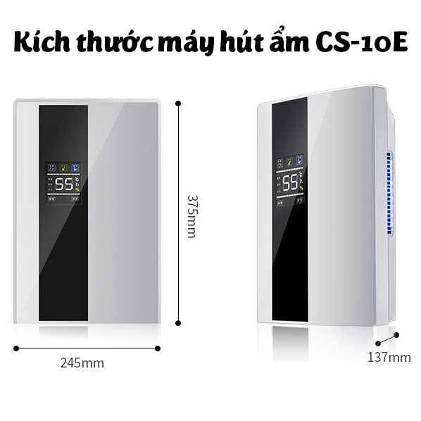 Máy hút ẩm lọc không khí CS-10E hiển thị nhiệt độ kèm điều khiển làm khô phòng 10-30m2