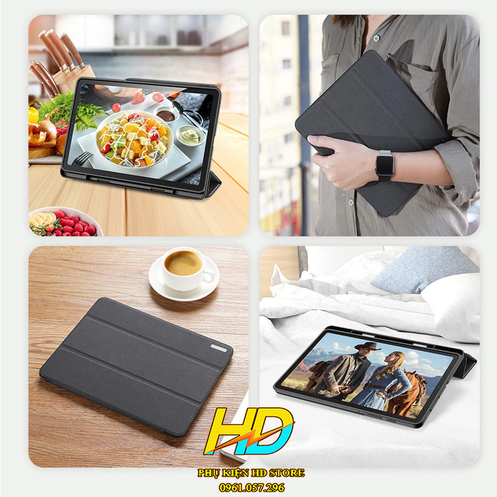 Bao Da Dành Cho SamSung Galaxy Tab S6 Lite P610/P615 Hiệu Dux Ducis DOMO Cao Cấp, Có Ngăn Đựng Bút Tiện Lợi - Hàng Chính Hãng