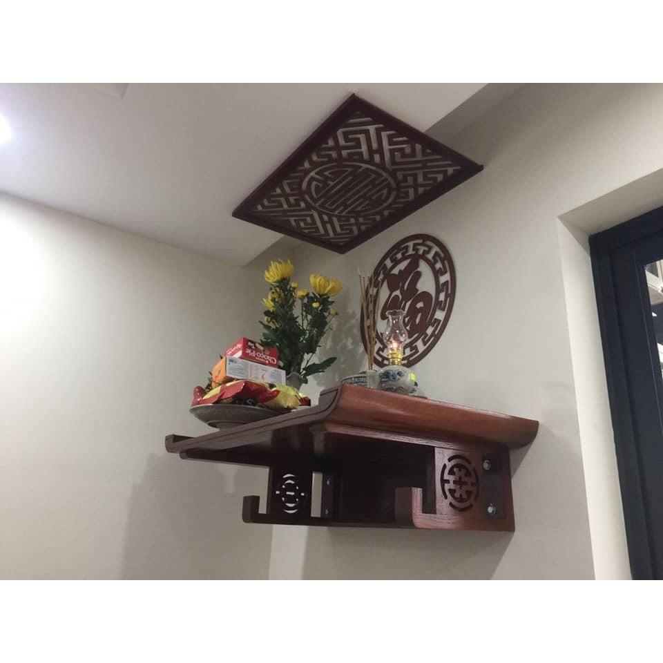 Bàn thờ gỗ sồi 81 cm kèm chắn khói