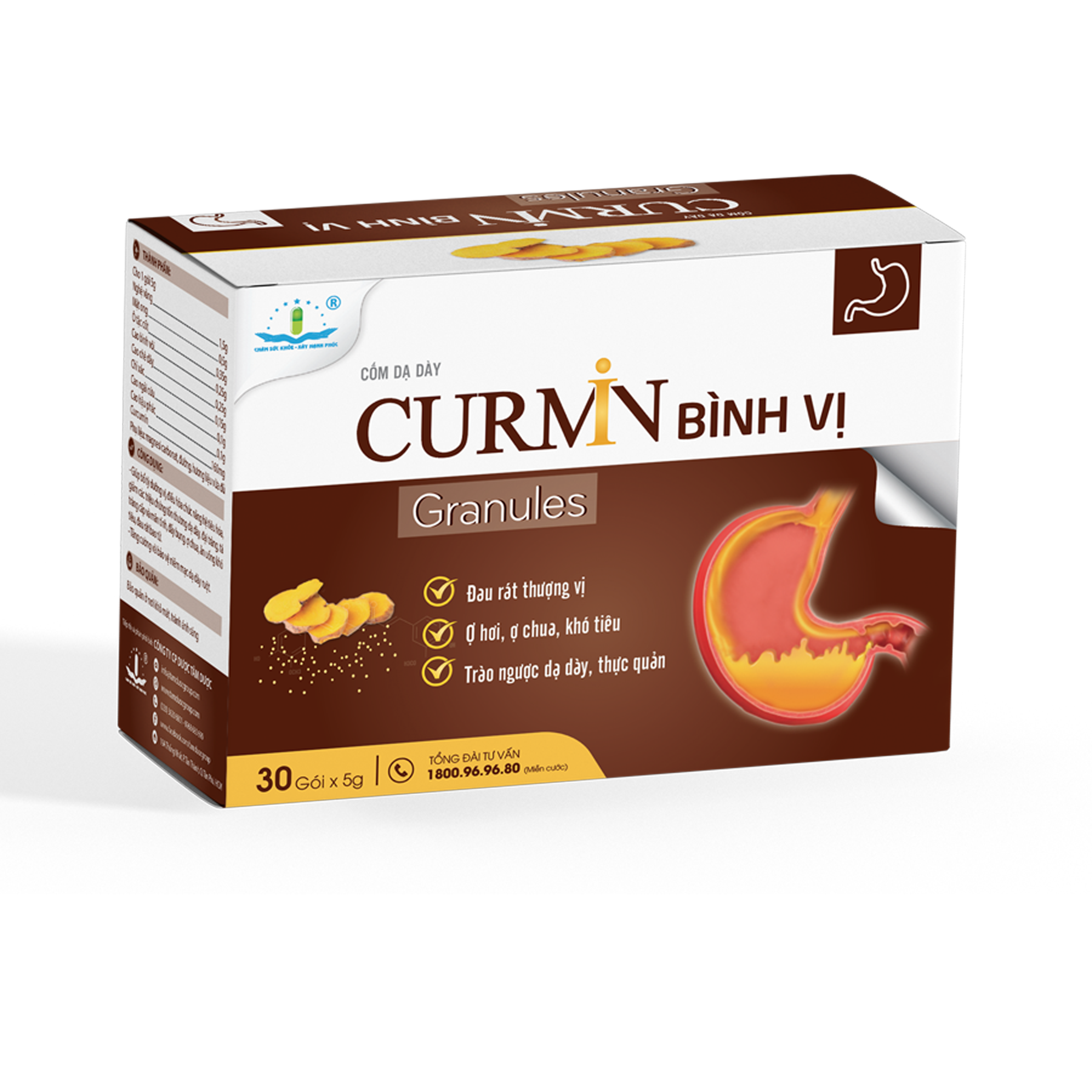 CỐM DẠ DÀY CURMIN BÌNH VỊ GRANULES - DẠ DÀY CHỮ N Hỗ Trợ Giảm Đau Rát Dạ Dày, Ợ Hơi, Ợ Chua, Giảm Acid Dịch Vị Và Viêm Loét Dạy Dày, Tá Tràng