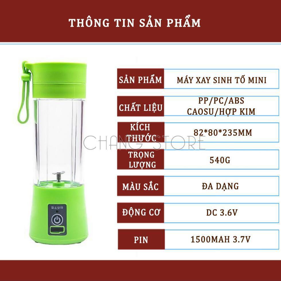 Máy Xay Sinh Tố, Máy Ép Trái Cây Juice Cup 2 Cốc Kèm Sạc USB Đa Năng