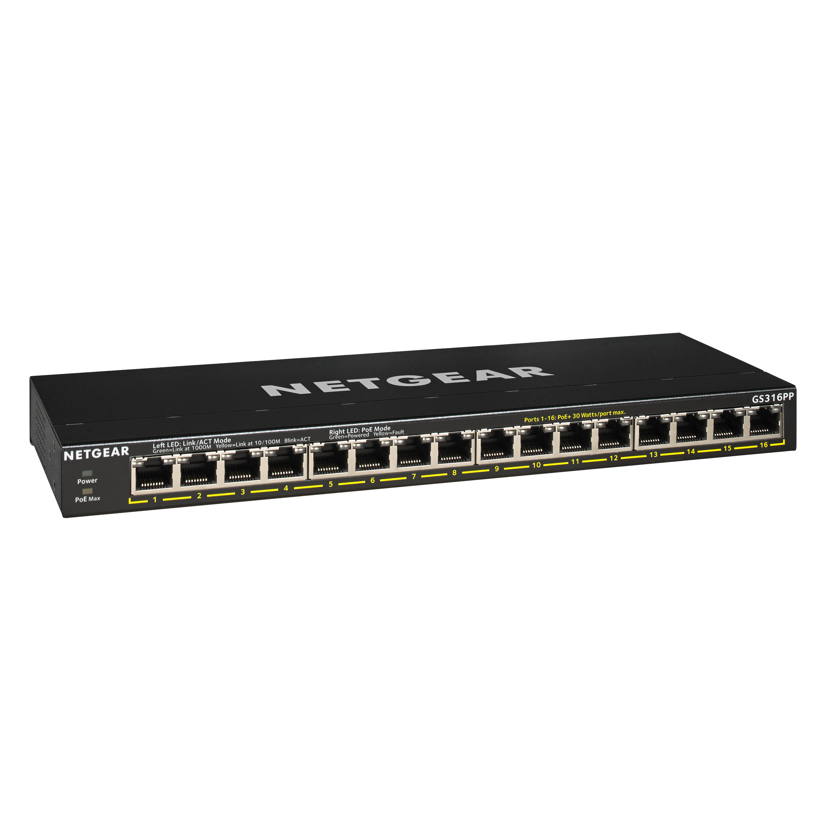 Bộ Chia Mạng Để Bàn 16 Cổng 10/100/1000M PoE+ Gigabit Ethernet Unmanaged Switch Netgear GS316PP - Hàng Chính Hãng