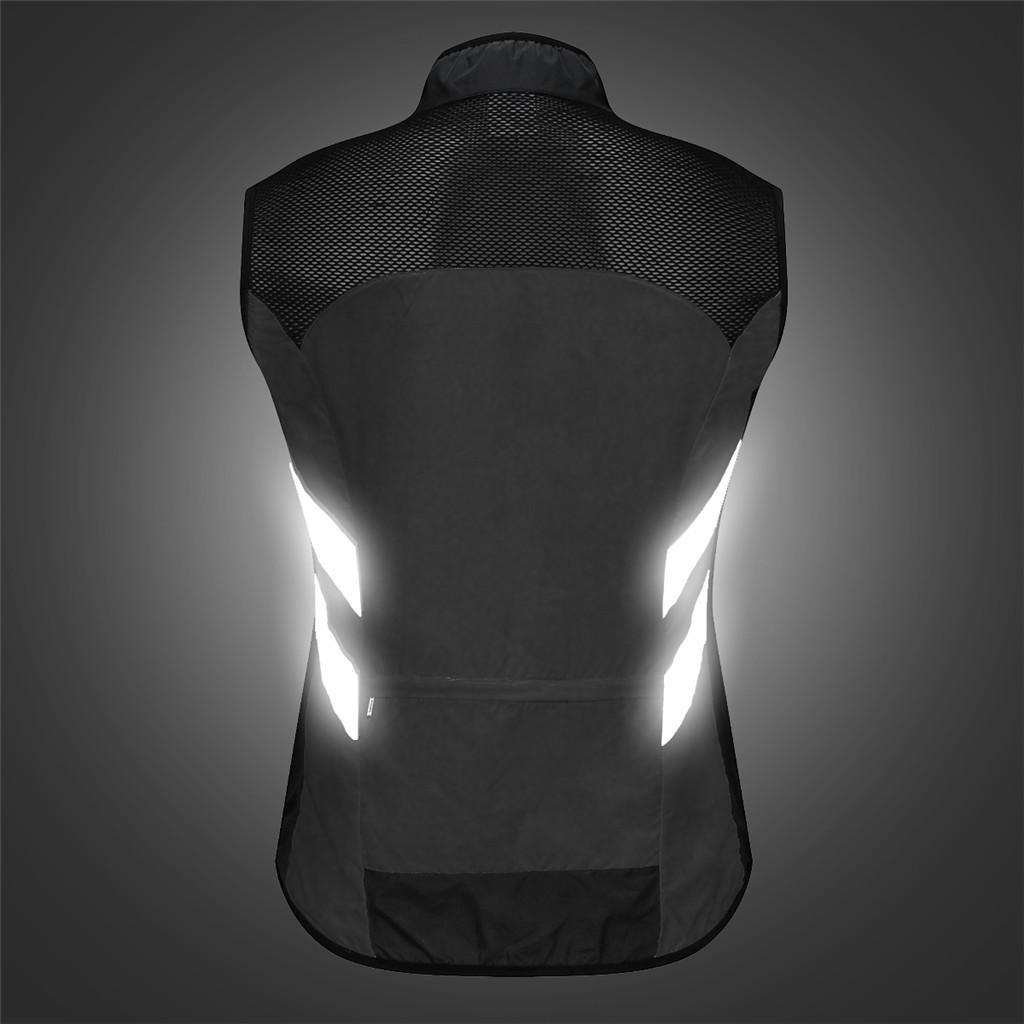 Men Safety Running Cycling Vest Windproof Reflective Jersey Shirt Activewear