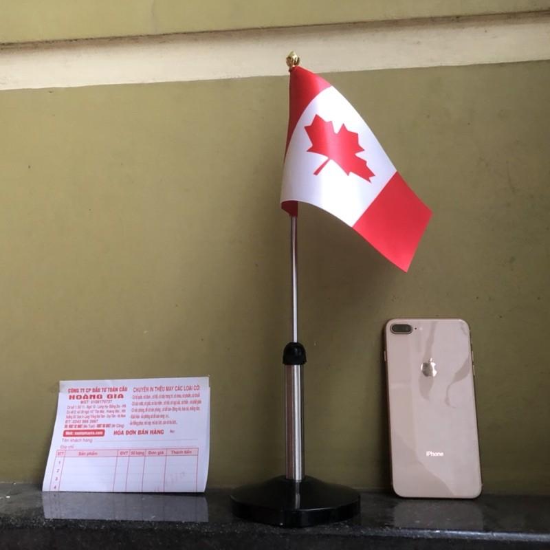 Cờ để bàn inox đen đơn Quốc kỳ Canada