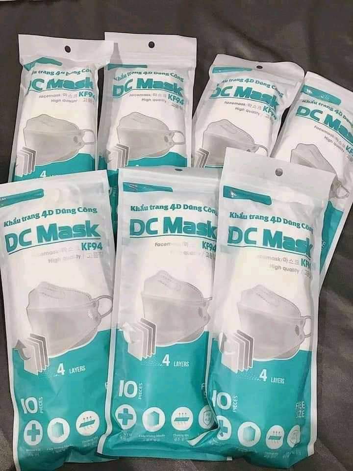 Sét Khẩu Trang Kf94 trắng Cao Cấp Hoàng Dũng 4D Mask- Khẩu Trang Công Nghệ Hàn Quốc
