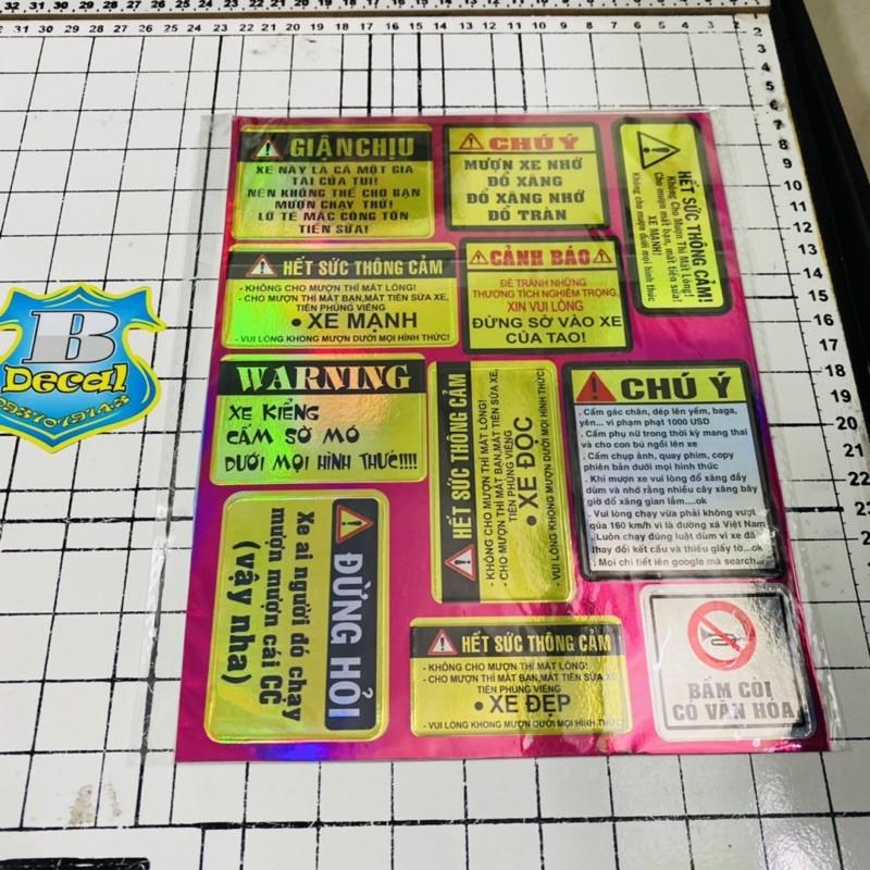 Logo sticker cảnh báo Crom