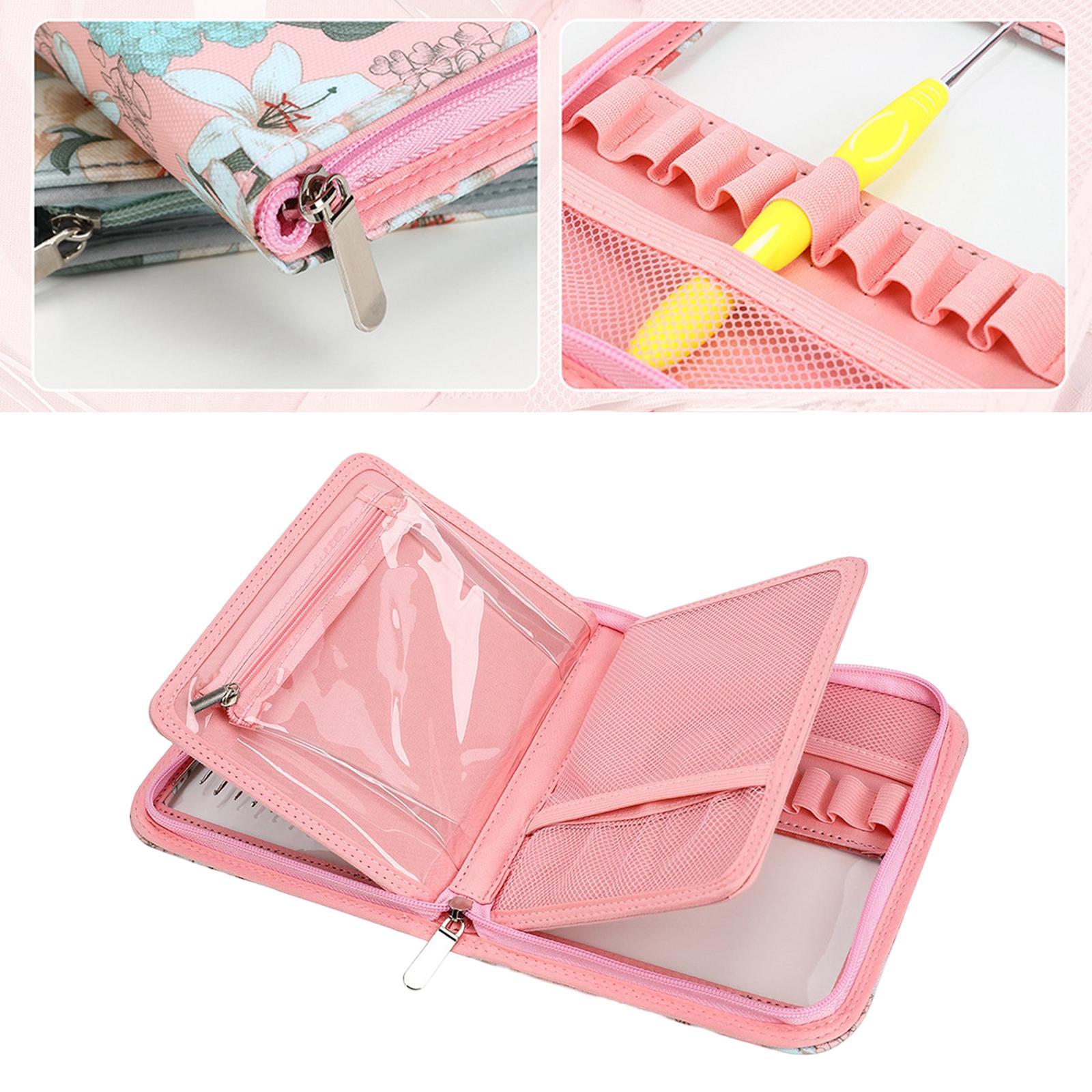Crochet Hook Organizer Empty Zipper Storage Bag Travel Knitting Case
