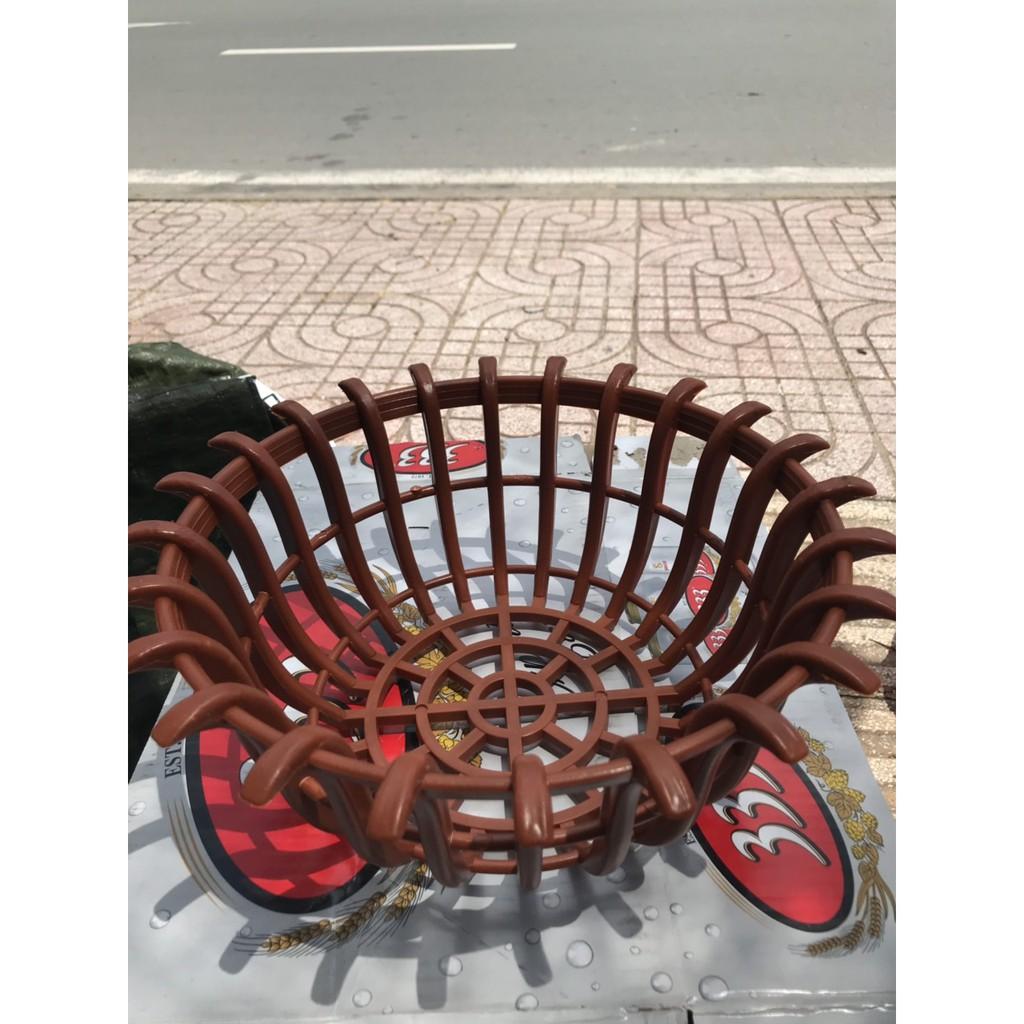 Combo 10 chậu giả gỗ hỏi size 26 cam và 10 túi đựng giá thể