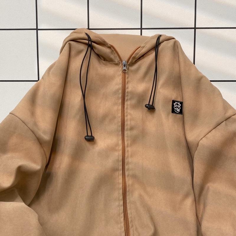 Áo khoác Jacket form rộng tay dài Nhung Gân COW ulzzang