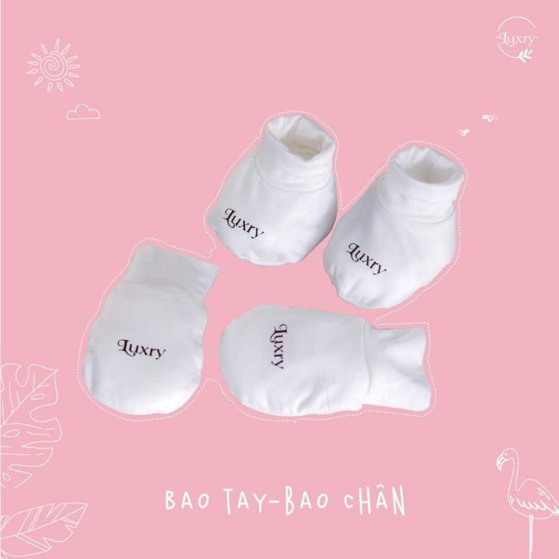 SET NÓN BAO TAY CHÂN CỔ CAO LUXRY CHO BÉ SƠ SINH VẢI SỢI TRE CAO CẤP