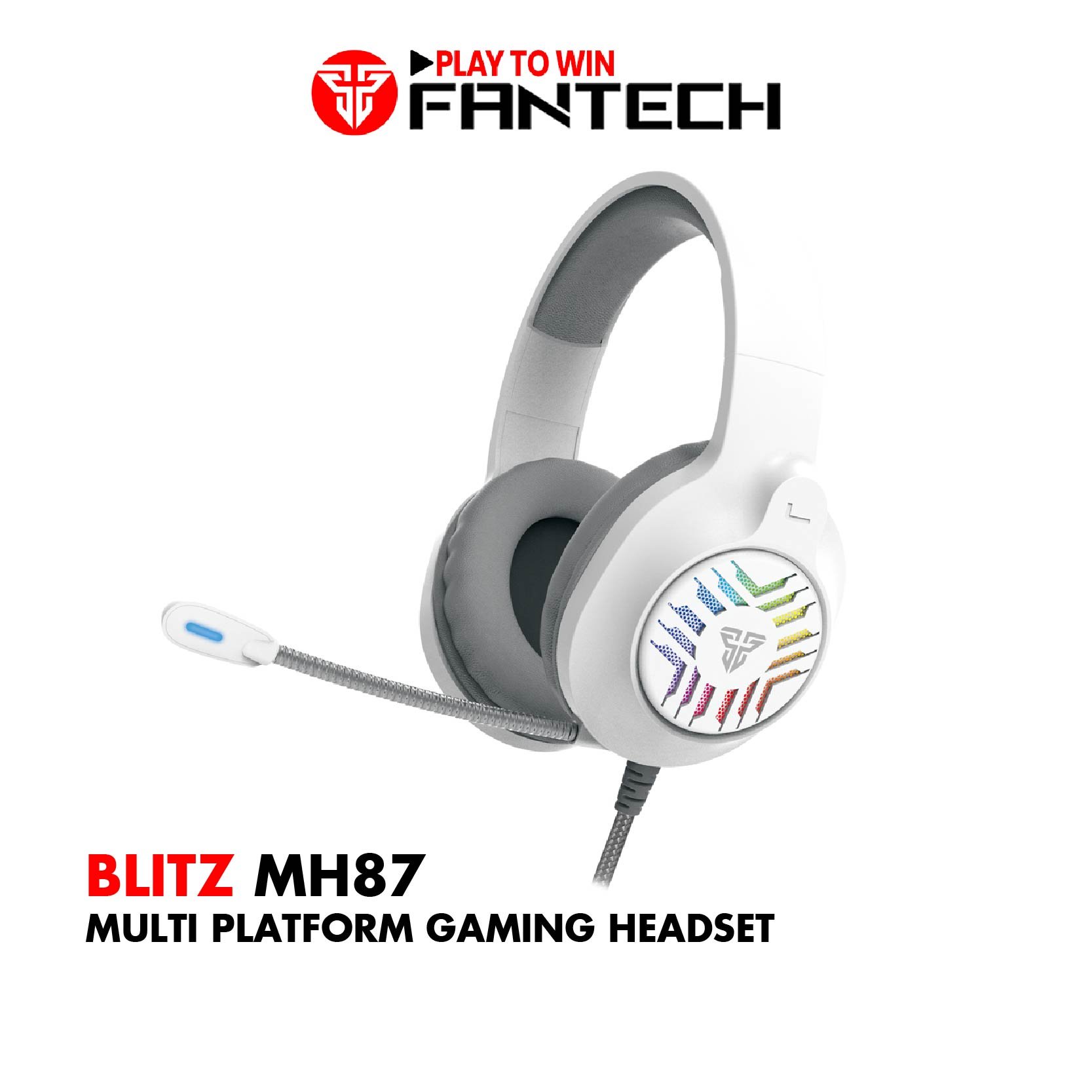 Tai nghe gaming Fantech MH87 Đèn LED RGB, Micro chống ồn - Chân cắm USB + 3.5mm - Hàng chính hãng