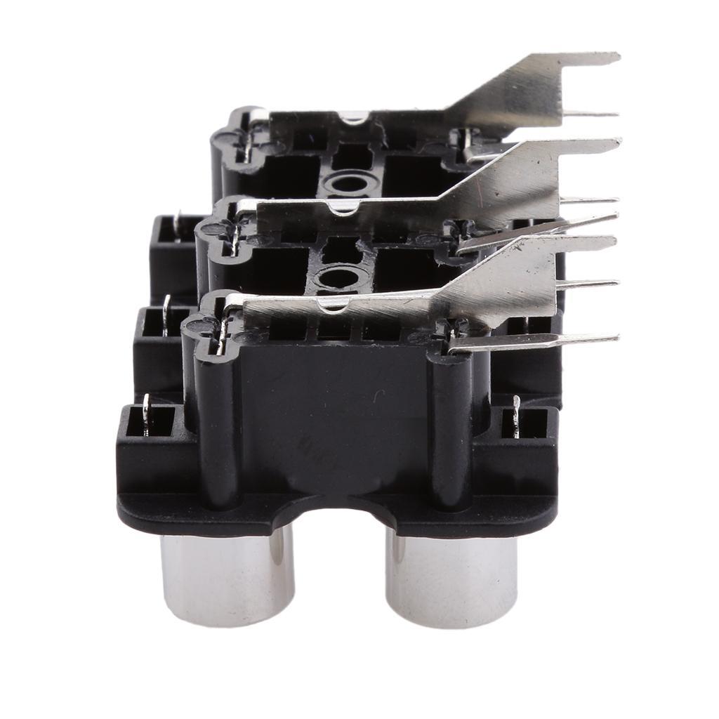 10Pcs PCB Mount AV Concentric Outlet 6 RCA Female Socket Connector Board