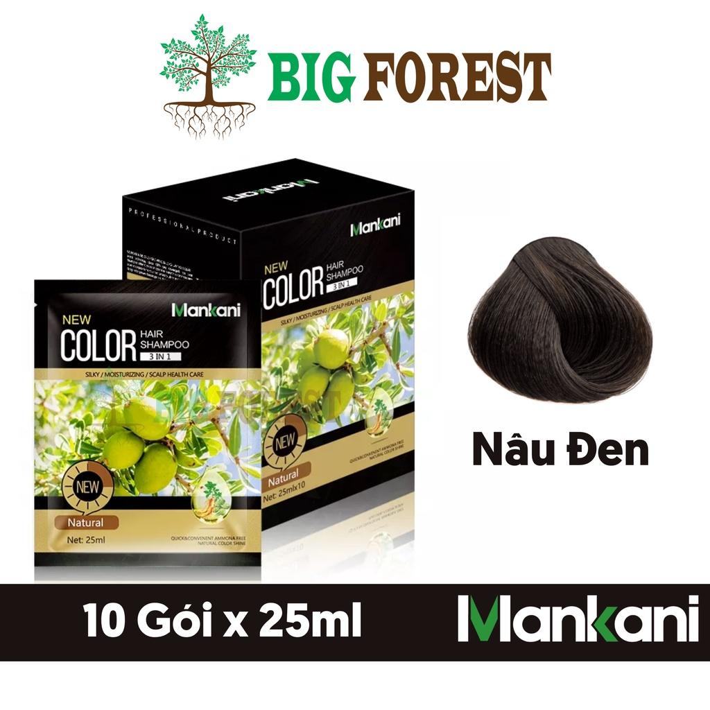 Hộp Dầu Gội Nhuộm Tóc, Thảo Dược Màu Nâu Đen, Mankani