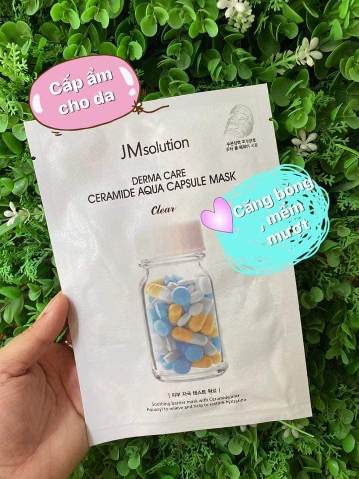 Combo 5 Mặt Nạ Phục Hồi, Chống lão Hóa Da JM Solution Derma Care Ceramide Aqua Capsule Mask Clear 30ml/miếng x 5