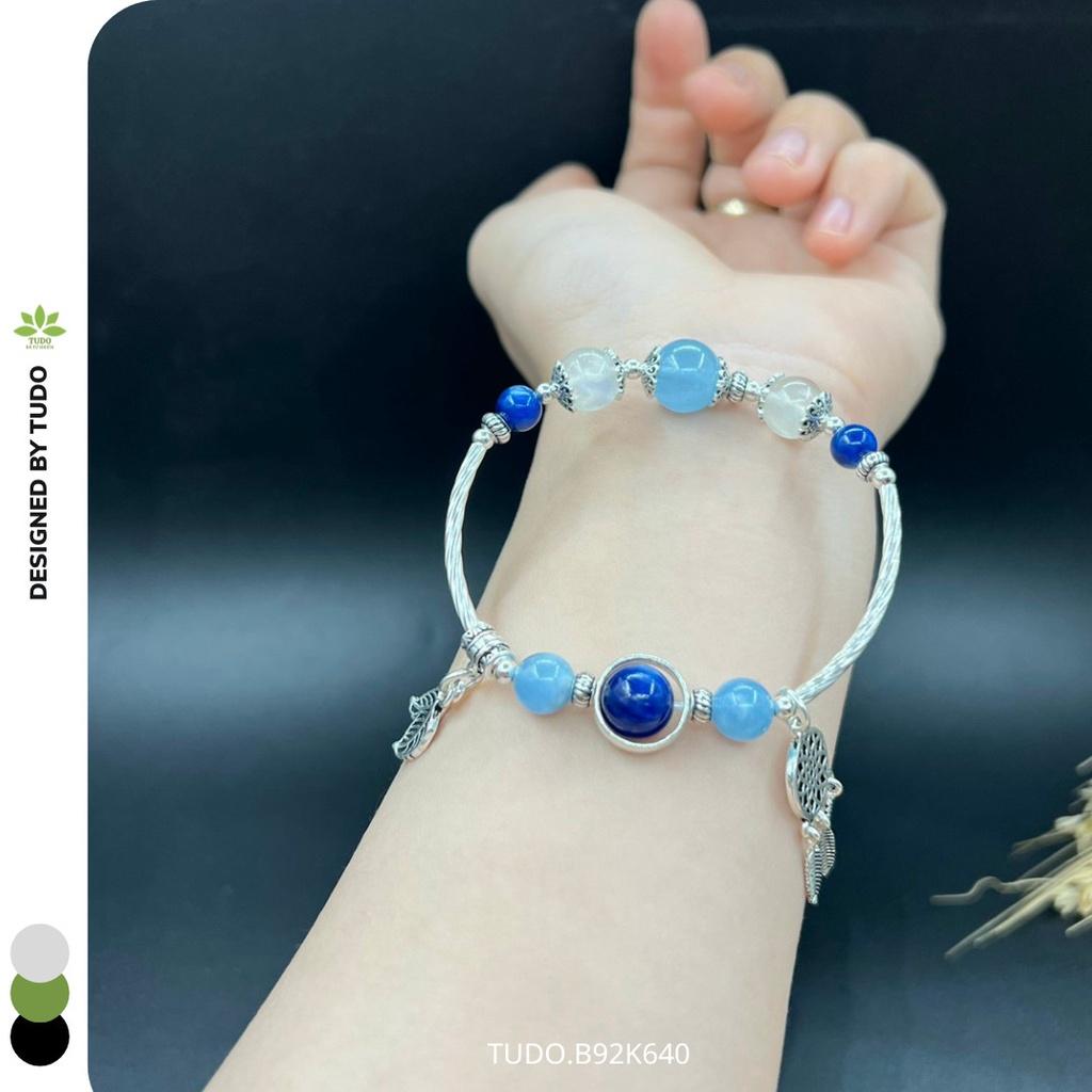 Vòng Tay Nữ Đẹp - Vòng Phong Thủy Mệnh Thủy Mộc TUDO VCBAQUA VCBKYAN VCBMOON B92K640 Charm bạc Dreamcatcher, Lá