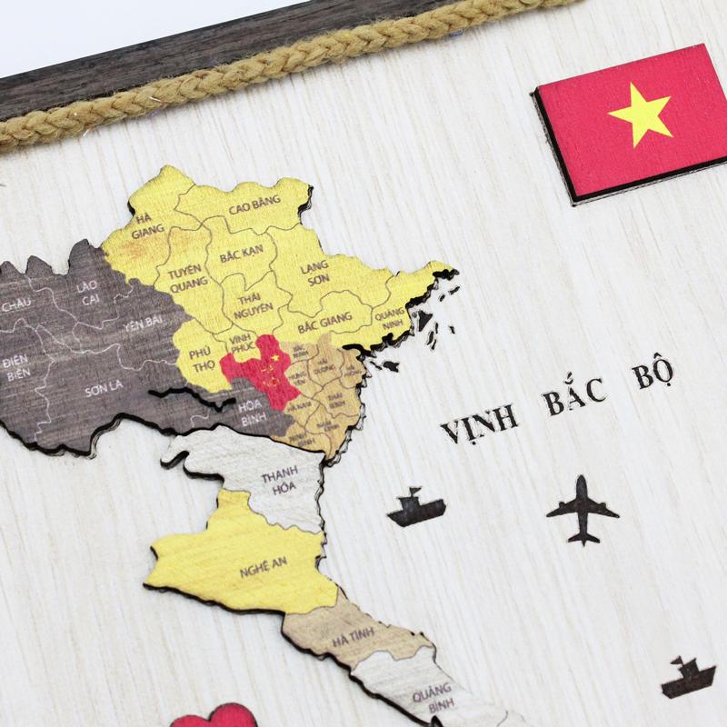 Tranh Treo Tường Bản Đồ Việt Nam 28 cm - Bách Mộc
